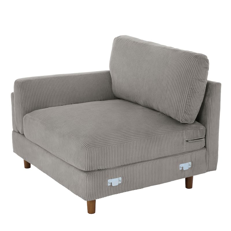 90" Oversized Corduroy Living Room Sofa With Reversible Cushions