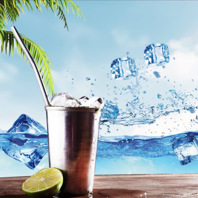 4 Pcs 304 Stainless Steel Cups, Drop-Resistant Metal Water Glasses Cup - Silver