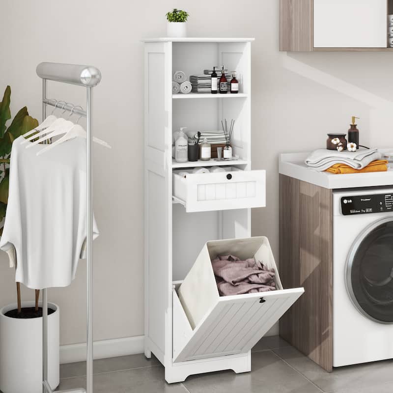 One-Drawer Tilt-Out Laundry Sorter Cabinet