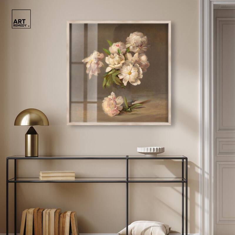 Porter Peonies in a Vase Shadowbox by Art Remedy