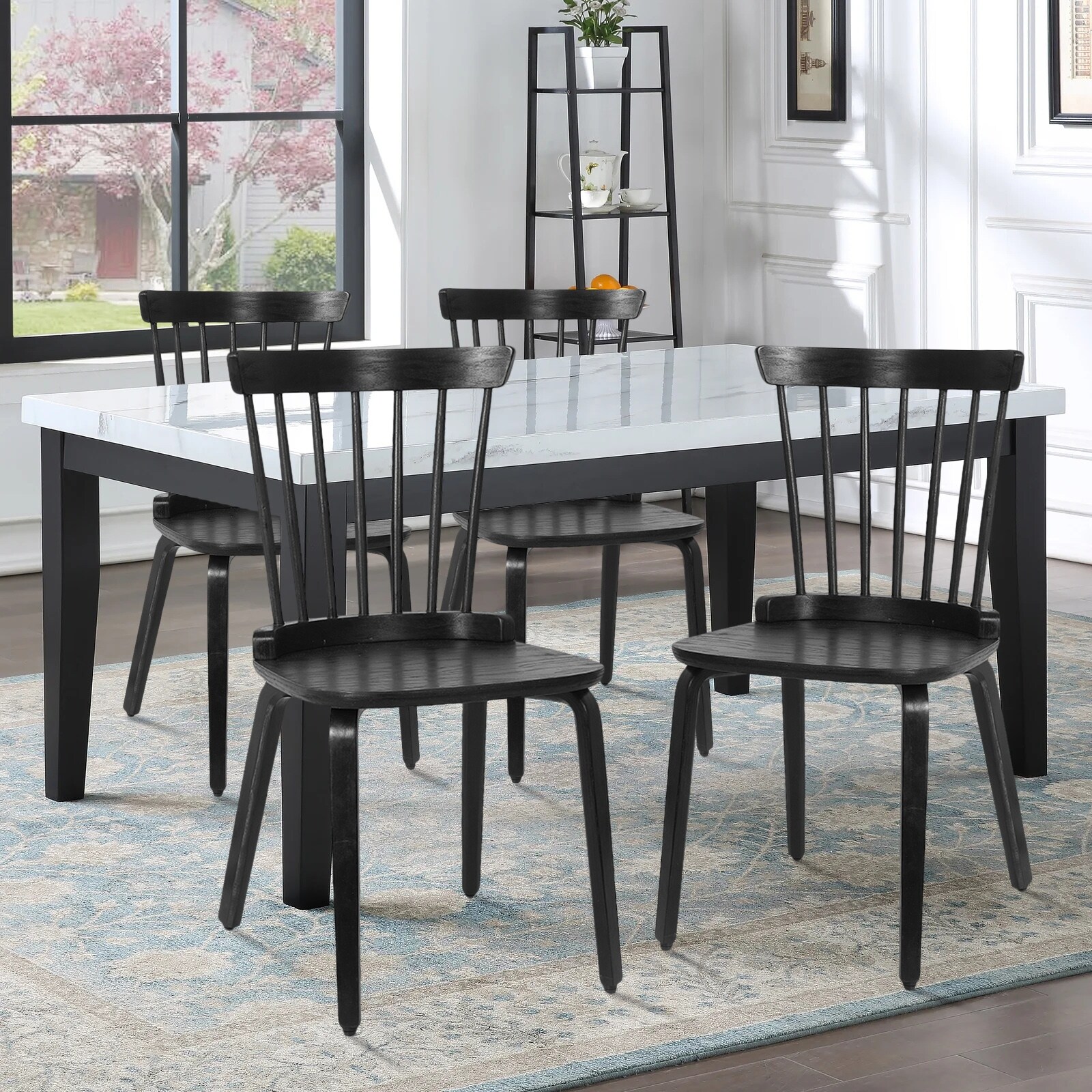 Modern Farmhouse Spindle back Windsor Dining Chairs with Bentwood