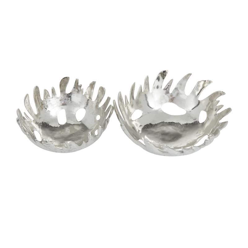 Black, Gold or Silver Aluminum Metal Decorative Bowl (Set of 2)