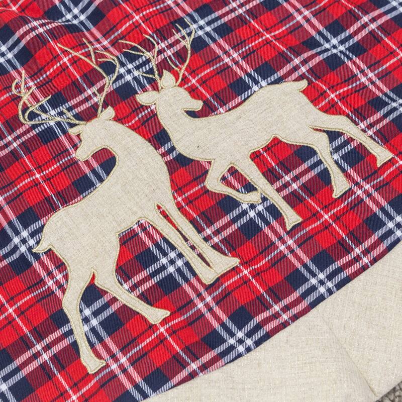 Homey Cozy Velvet Embroidered Christmas Tree Skirt