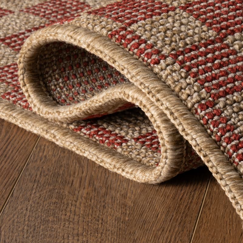 Nuloom Prisellae Bordered Checkered Indoor/Outdoor Area Rug