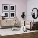 preview thumbnail 1 of 15, Excelsior I Light Brown Solid Wood w/ Gold Iron Base Sideboard 72.3" W x 18.3" D x 32.5" H