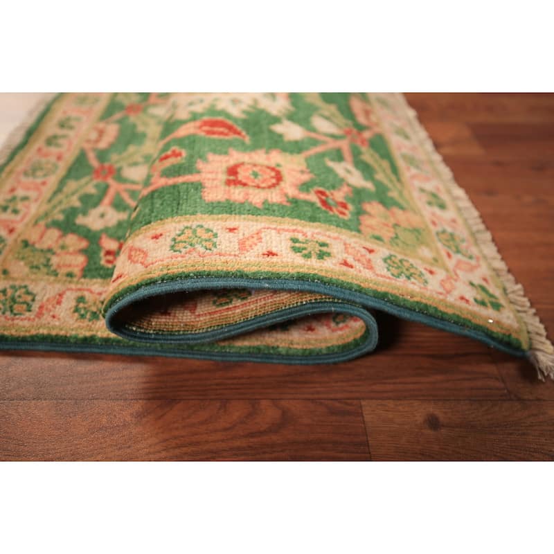 Green Kazak Oriental Foyer Rug Hand-Knotted Wool Carpet - 2'0" x 3'0"