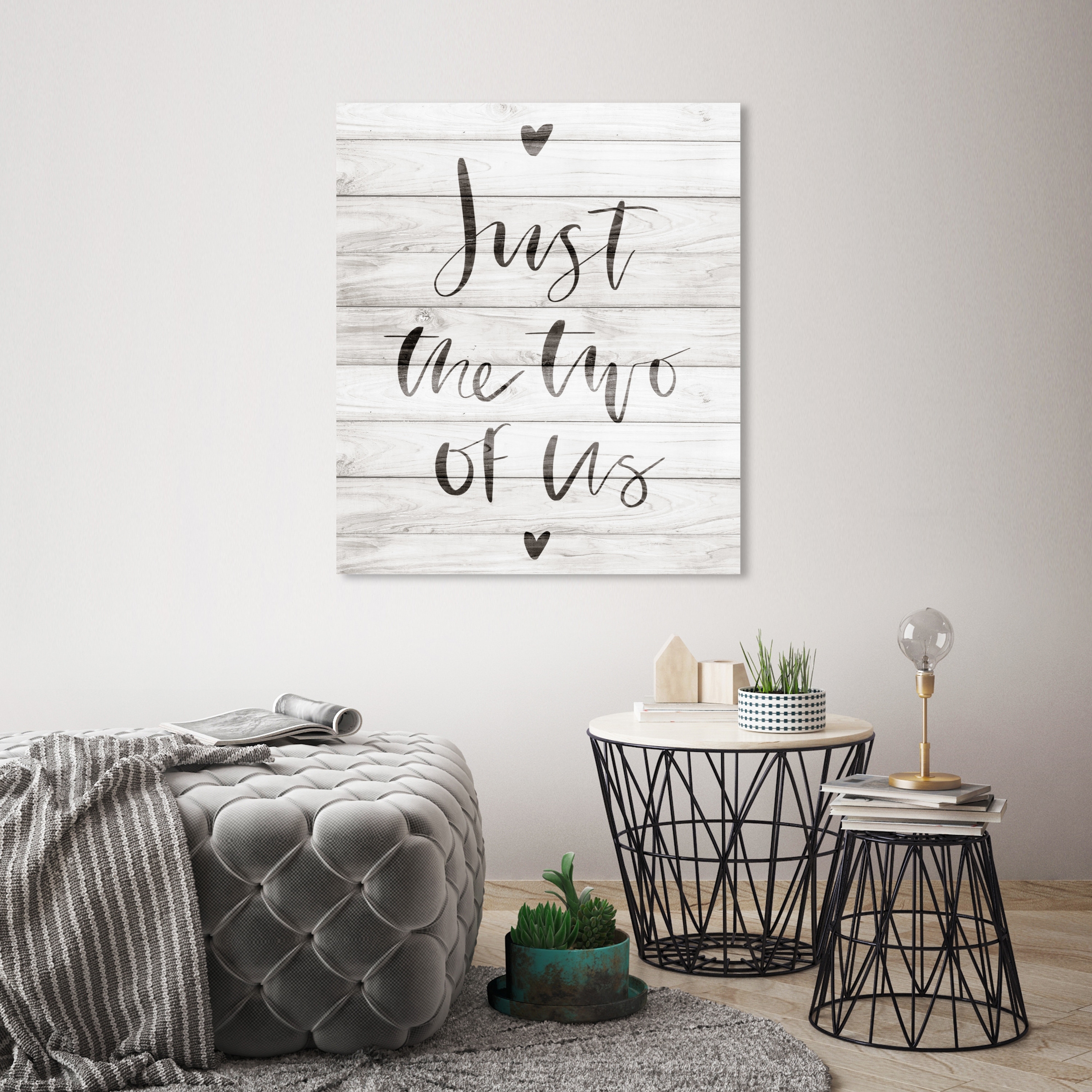 Oliver Gal 'Just The Two of Us Rustic' Typography and Quotes Wall Art  Canvas Print - Black, White - Bed Bath & Beyond - 28633747