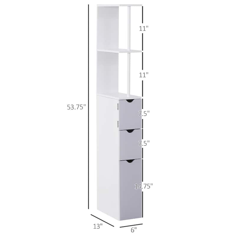 Bathroom Tower Storage Cabinet - 6" W x 13" D x 55.25" H