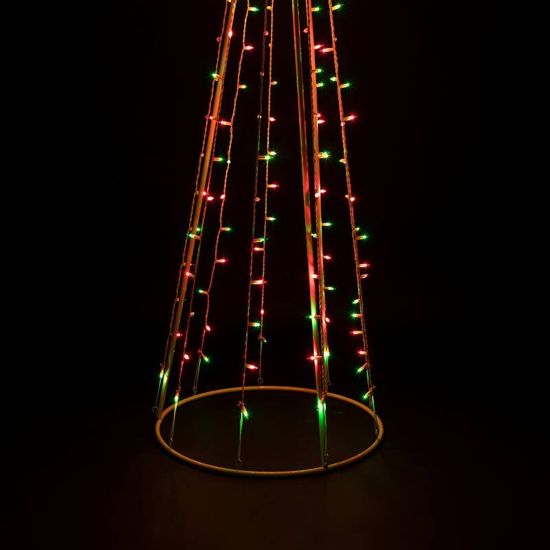 6' Red and Green Lighted Show Cone Christmas Tree Outdoor Decoration