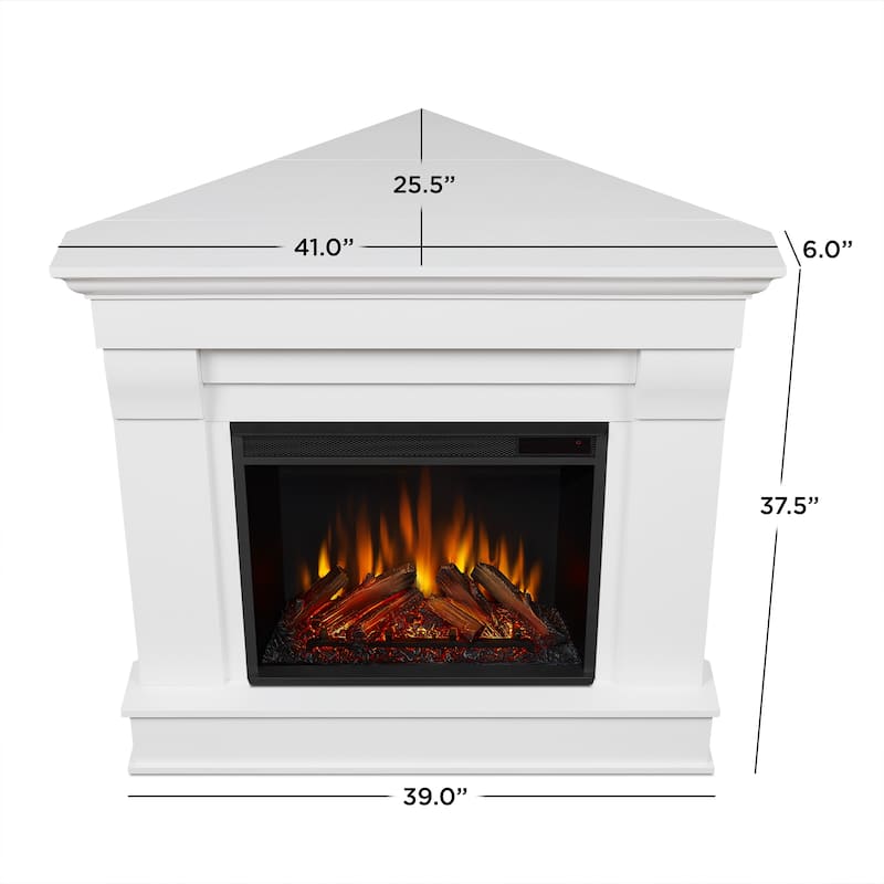 Chateau White Electric Corner Fireplace by Real Flame - 41"