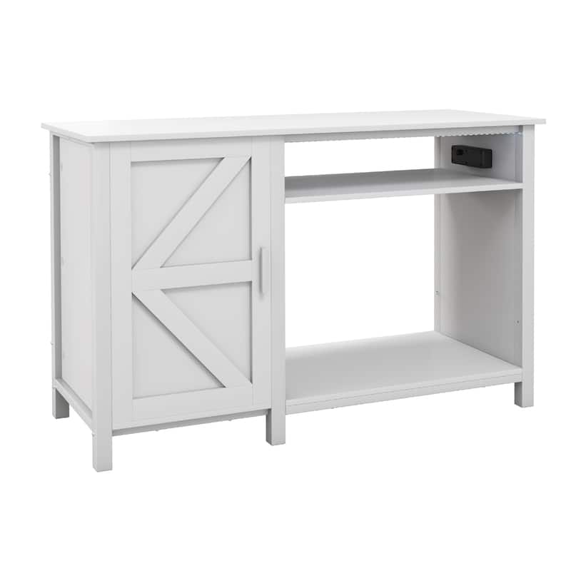 52" Wide Aquarium Stand for 55-75 Gallon Fish Tanks with RGB Light Strip - White