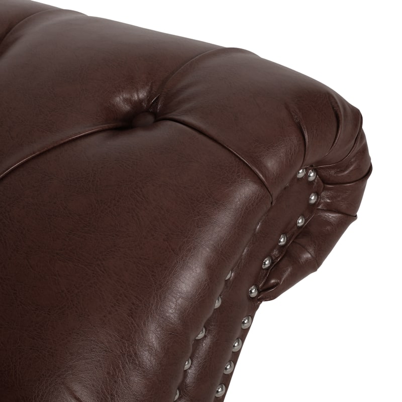 Christopher Knight Home - Varnell Contemporary Button Tufted Chaise Lounge - 64.25" L x 29.00" W x 33.75" H