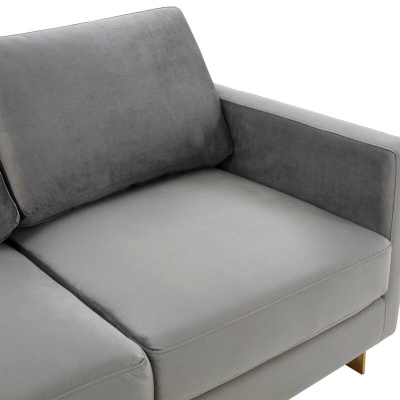 Lincoln Velvet 2-Seater Sofa with Foam Cushions Pocket Spring Stainless Steel Base Removable Cushion Fully Assembled