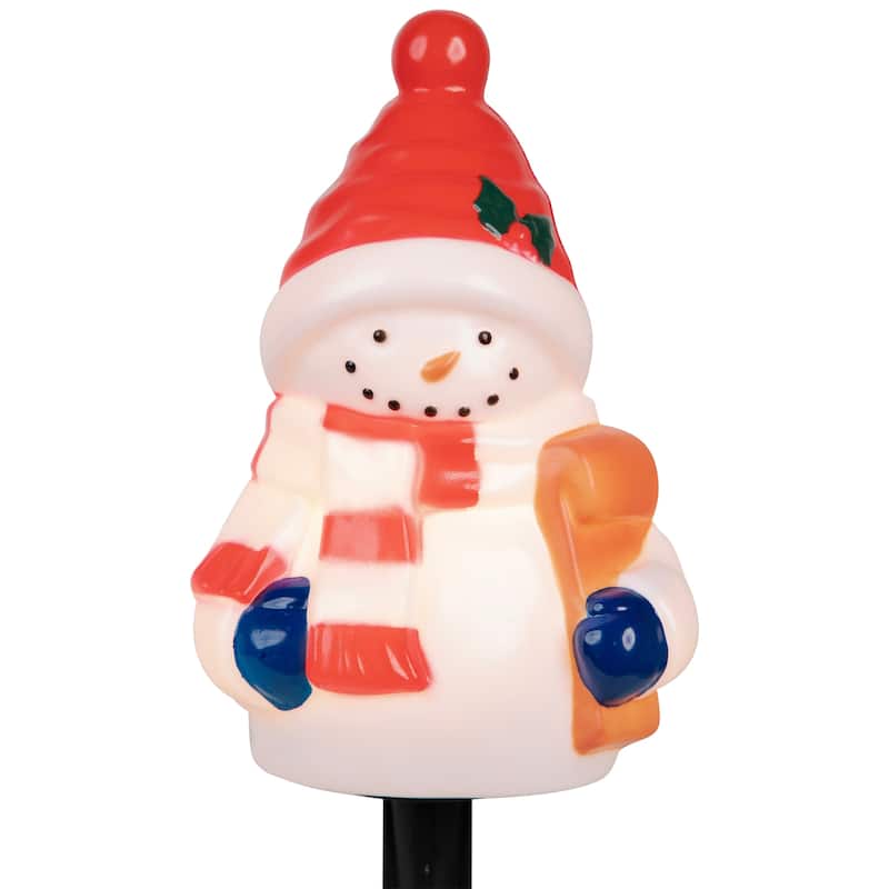 Jolly Snowmen Outdoor Christmas Pathway Markers - 16" - Set of 4 - White