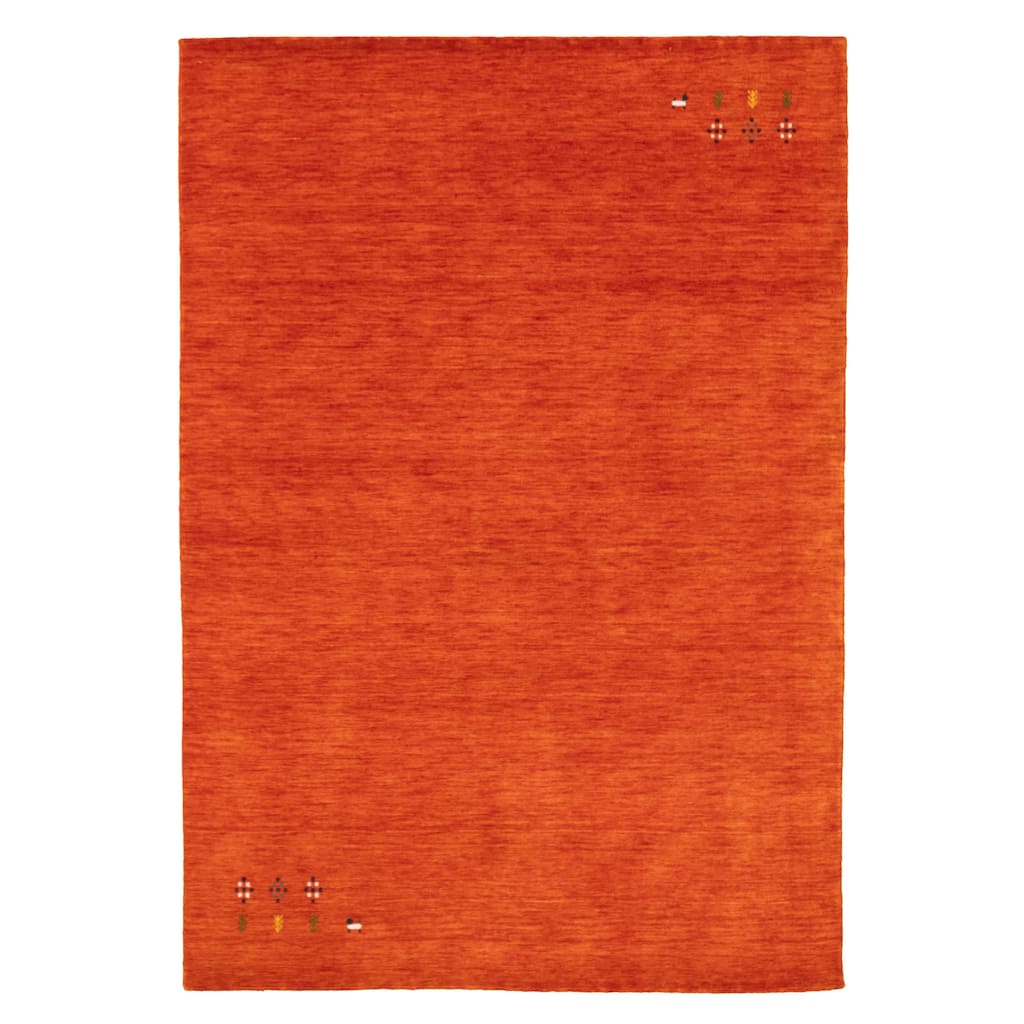 ECARPETGALLERY Hand Loomed Kashkuli Gabbeh Orange Wool Rug - 5'1 x 7'6