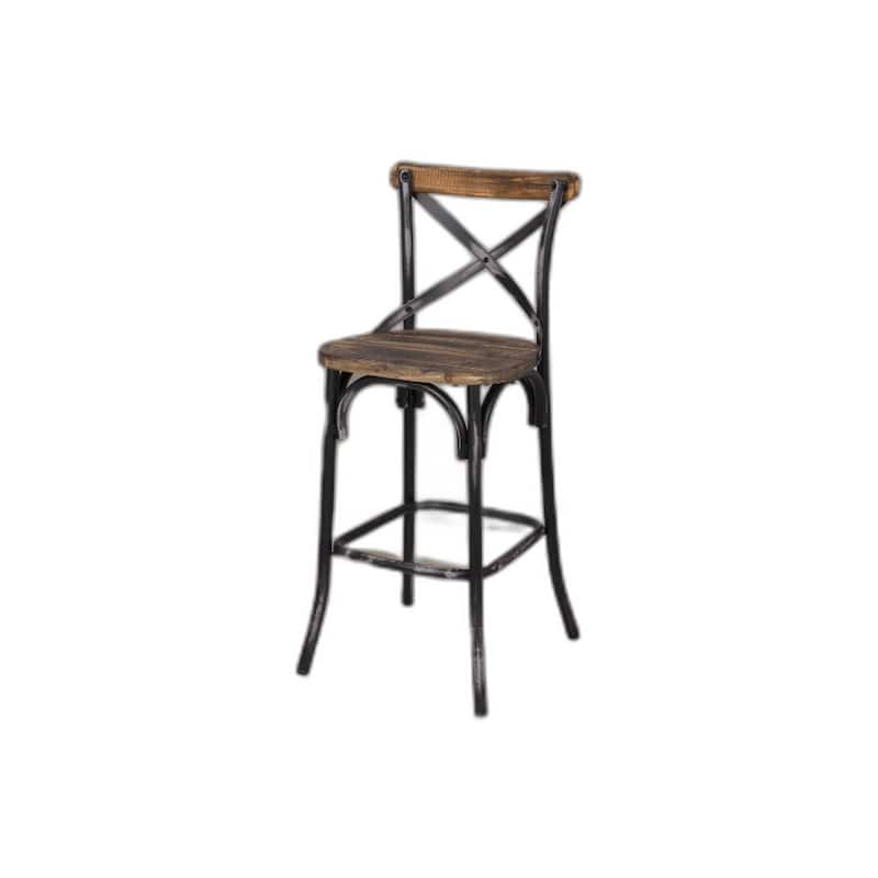 Metal Frame Small Bar Chair with Bucket Seat and Footrest