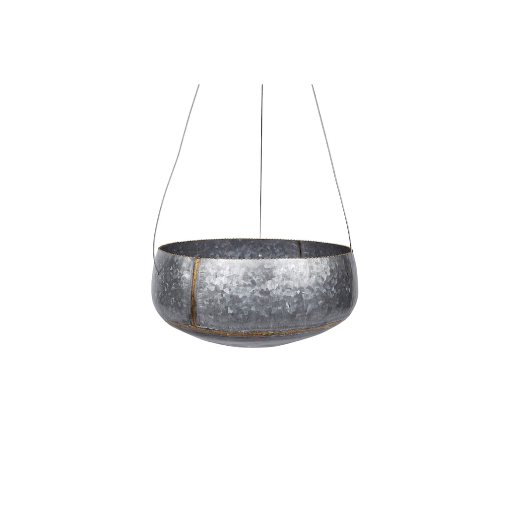Grey & Gold Hanging Iron Planter
