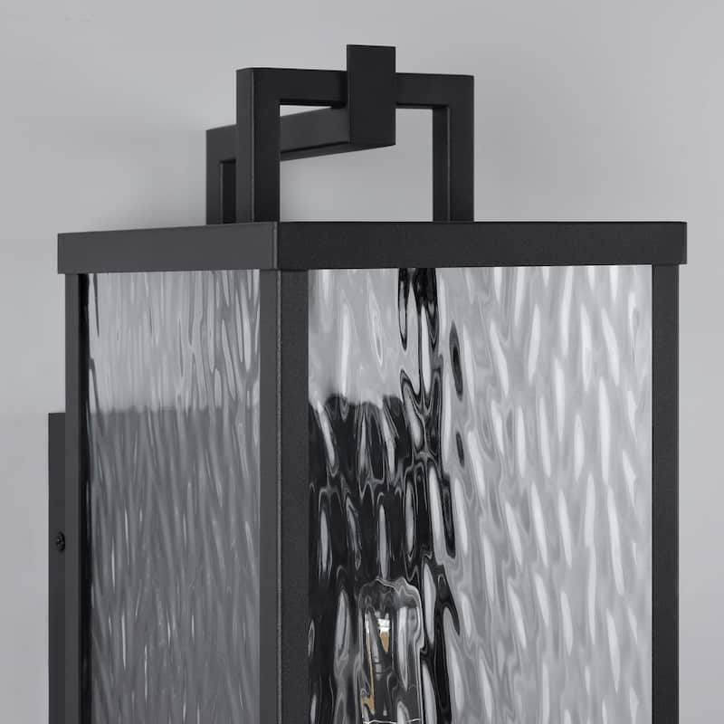 LED Outdoor Wall Lantern 1-Light 22-in H Matte Black Fixture - 22 inch