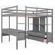 preview thumbnail 13 of 28, Full Size Loft Kids Bed with Desk and Storage - Space-Saving Design, Grey