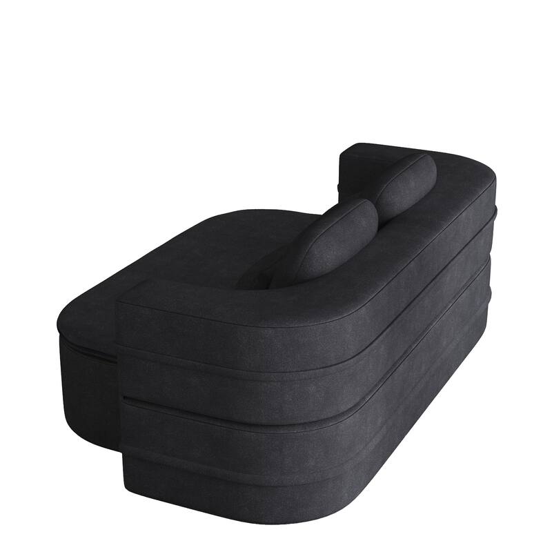 GDFStudio - Willoughby Chenille Foldable Sleeper Sofa Bed with Multi Functional Blanket