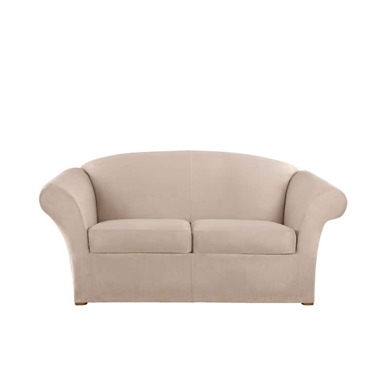 SureFit Ultimate Stretch Suede 3 Piece Loveseat Slipcover