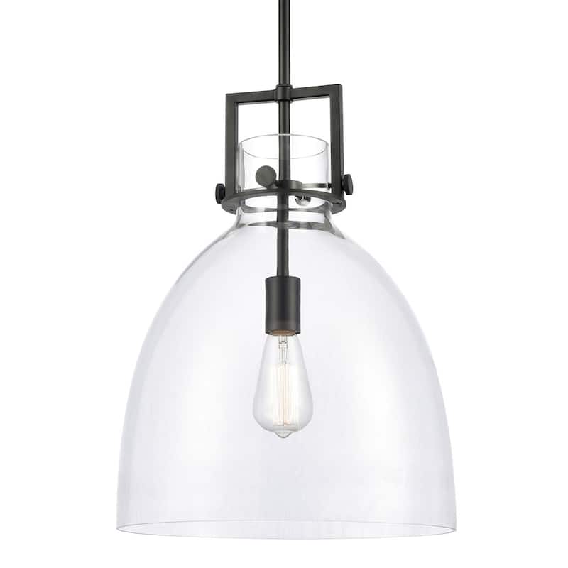 Innovations Lighting 411-1SL-15-14-Newton Bell-Pendant Newton Bell 14" - Matte Black