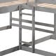 preview thumbnail 8 of 7, 4 Beds in 1 Full and Twin Size Bunk Bed, Pine Wood L-Shaped Kids Loft Bed Frame with Slide and Short Ladder, Grey