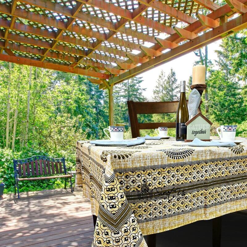 Cotton Floral Tablecloth Rectangle - 70 x 102 in.