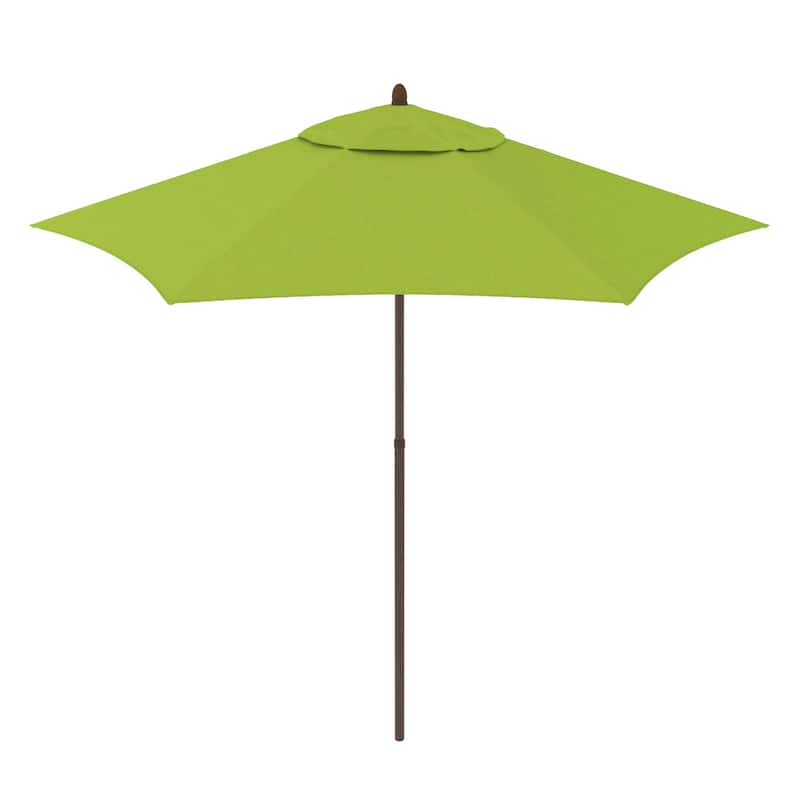 North Bend 9' Rd Faux Wood Steel Patio Umbrella, Push Open Pin Stop by Havenside Home - Gingko
