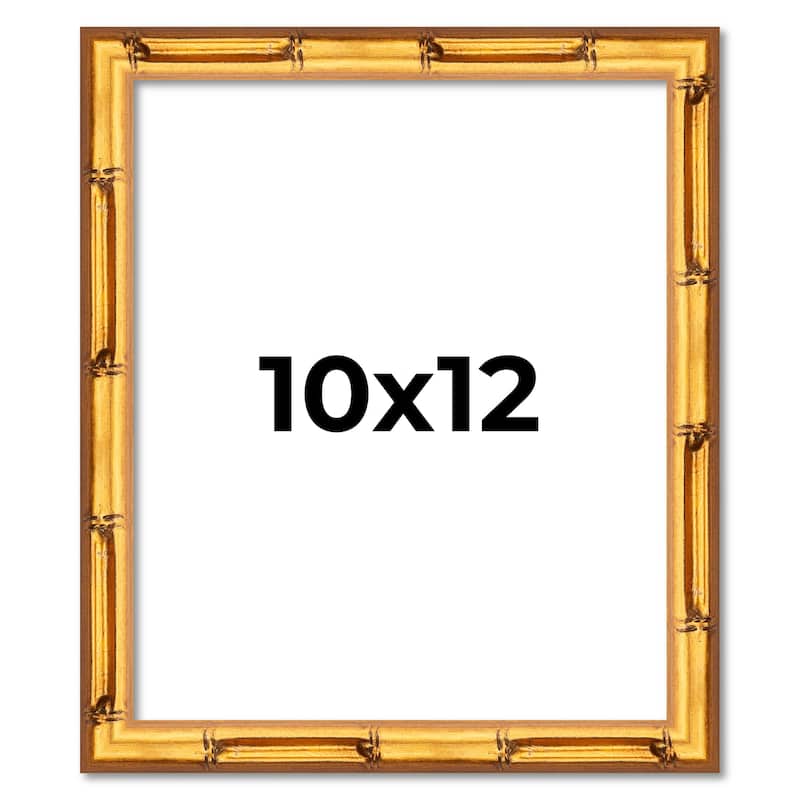 10x12 Frame Gold Bamboo Picture Frame Modern Photo Frame Includes UV Acrylic Shatter Guard Front Acid Free Foam Backing Board