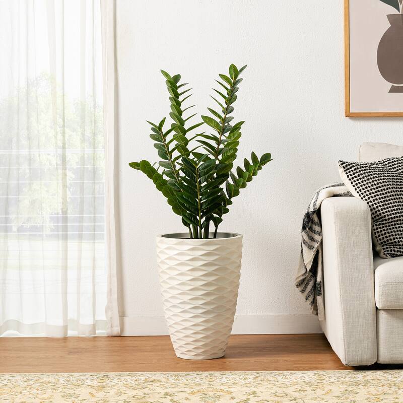 Glitzhome 3ft-6ft Set of 2 Artificial Olive Trees/ Bamboo/ Ficus with Ceramic Planters Real Touch