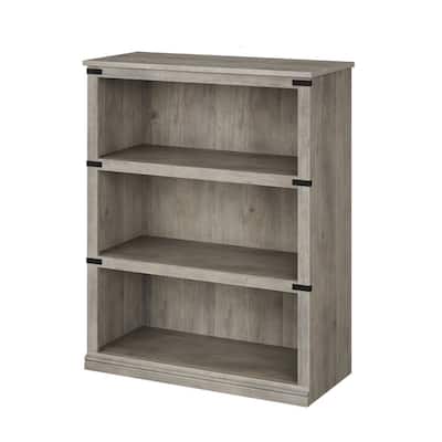 Farmhouse Bookcase with 3 Tier Storage Open Shelves - N/A