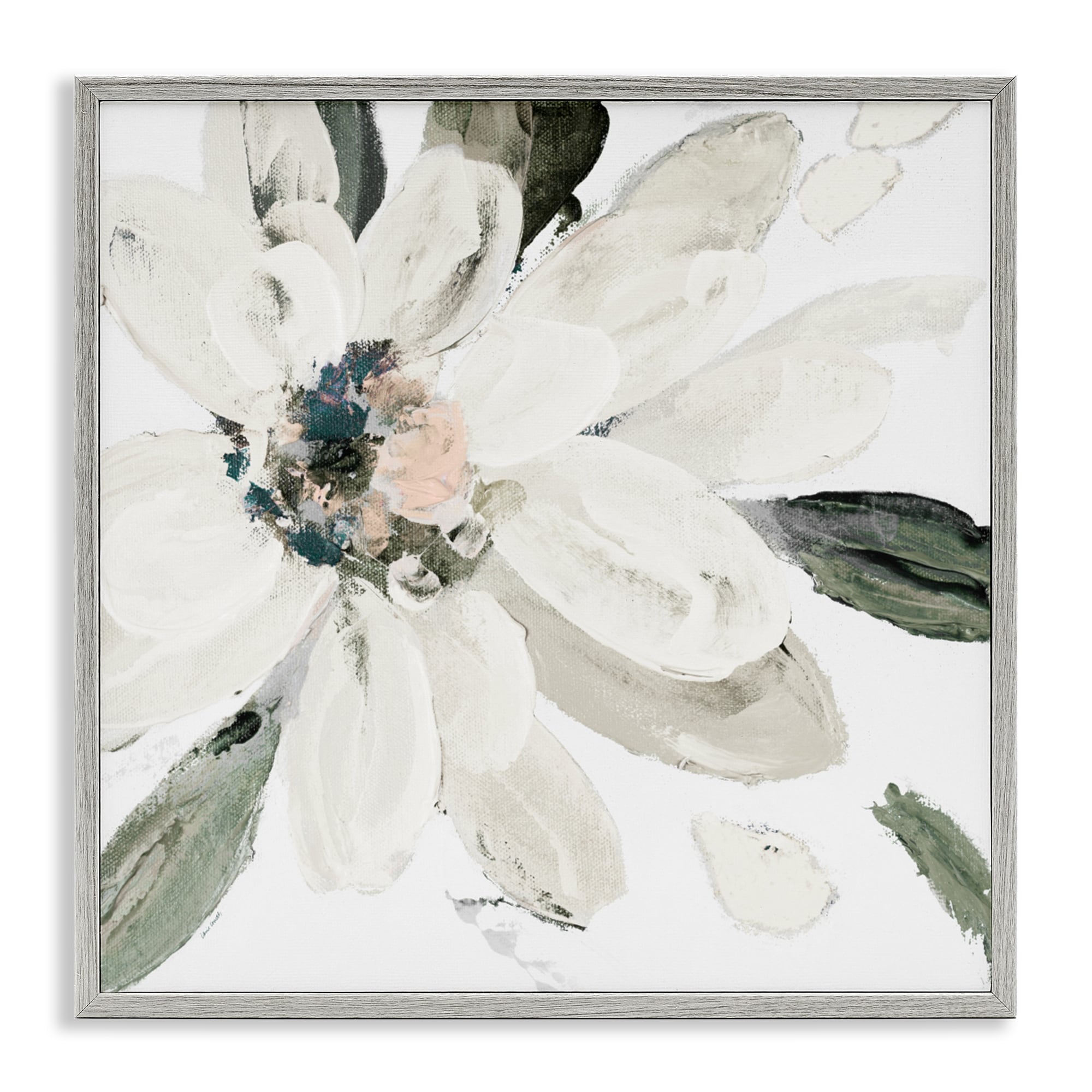 Stupell Naturally Blooming White Flower Framed Giclee Art Design By Lanie Loreth