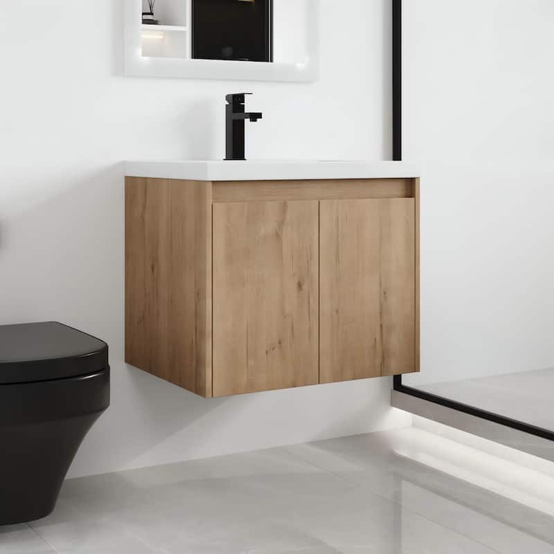 Malwee 24"/48" Floating Bathroom Vanity,Wall Mounted Bathroom Vanity with Sink,Soft Close Door and Adjustable Shelf