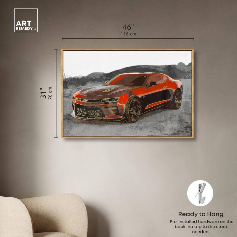Red Sports Car Canvas by Art Remedy
