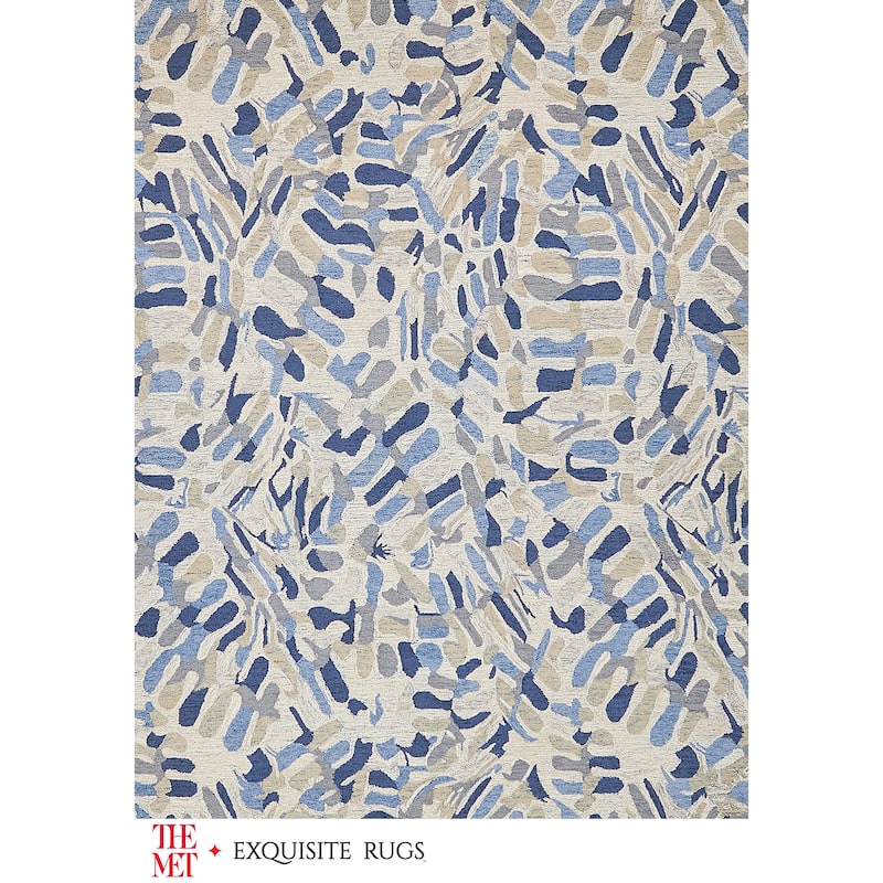 The Met X Exquisite Rugs Botanica Navy/Ivory/Multi Area Rug