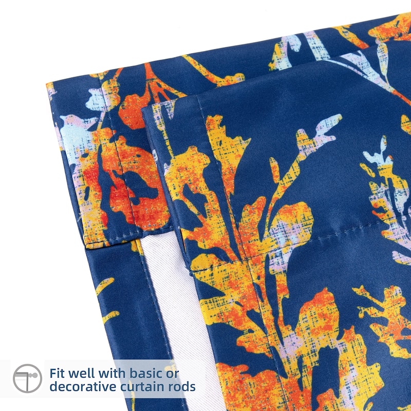 DriftAway Heather Flower Floral Printed Tie Up Curtain