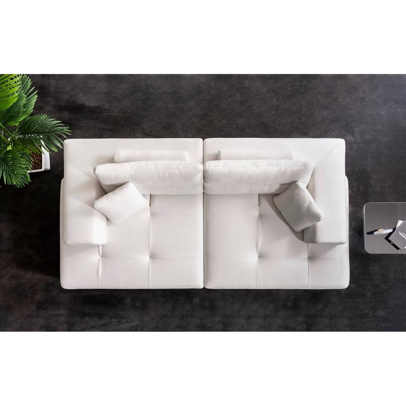 Pasargad Home Turkish Ravenna Sofa with Sliding Backrest & Armrests - W110"xD45"xH24"