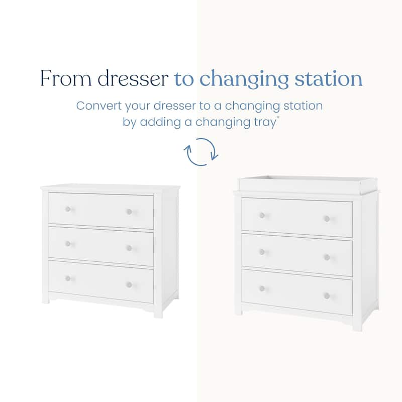 Child Craft Harmony 3-drawer Dresser with Dressing Kit