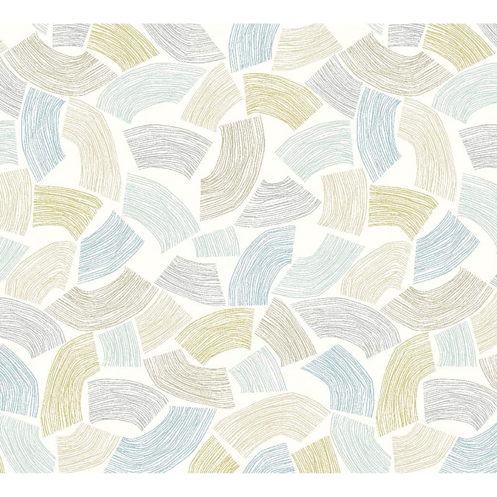 Elements Light Yellow Scribbled Arches Wallpaper
