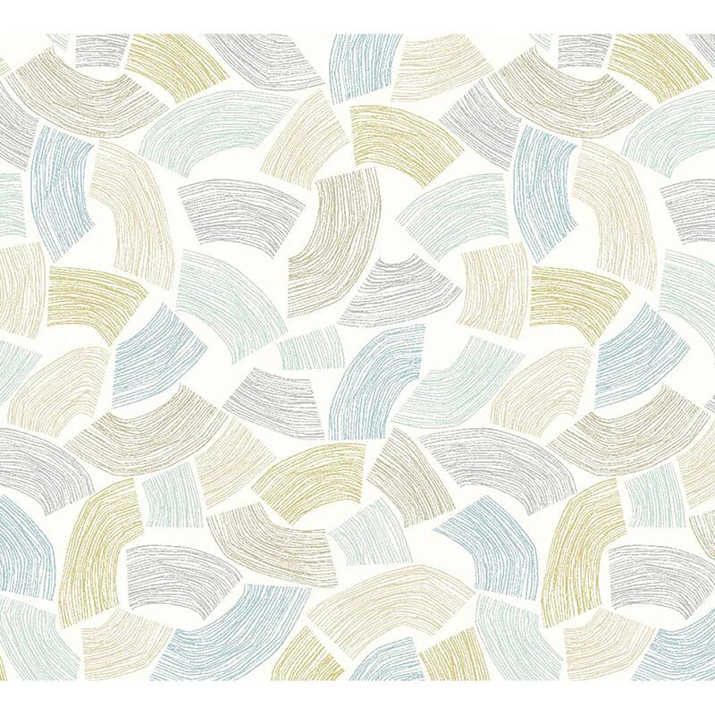 Elements Light Yellow Scribbled Arches Wallpaper