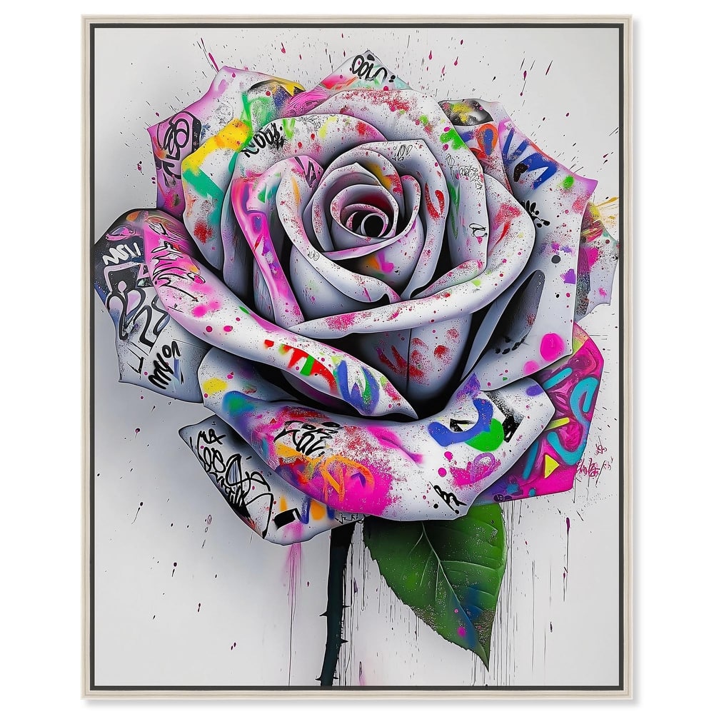 Graffiti Rose Canvas by Art Remedy