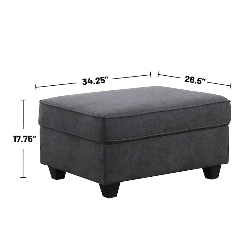 8 Piece L-Shape Sectional Sofa with 2 Ottomans in Stone Gray