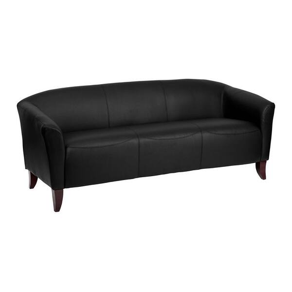 Shop Offex Hercules Imperial Series Black Leather Sofa Of 111 3 Bk Gg Overstock 16791492