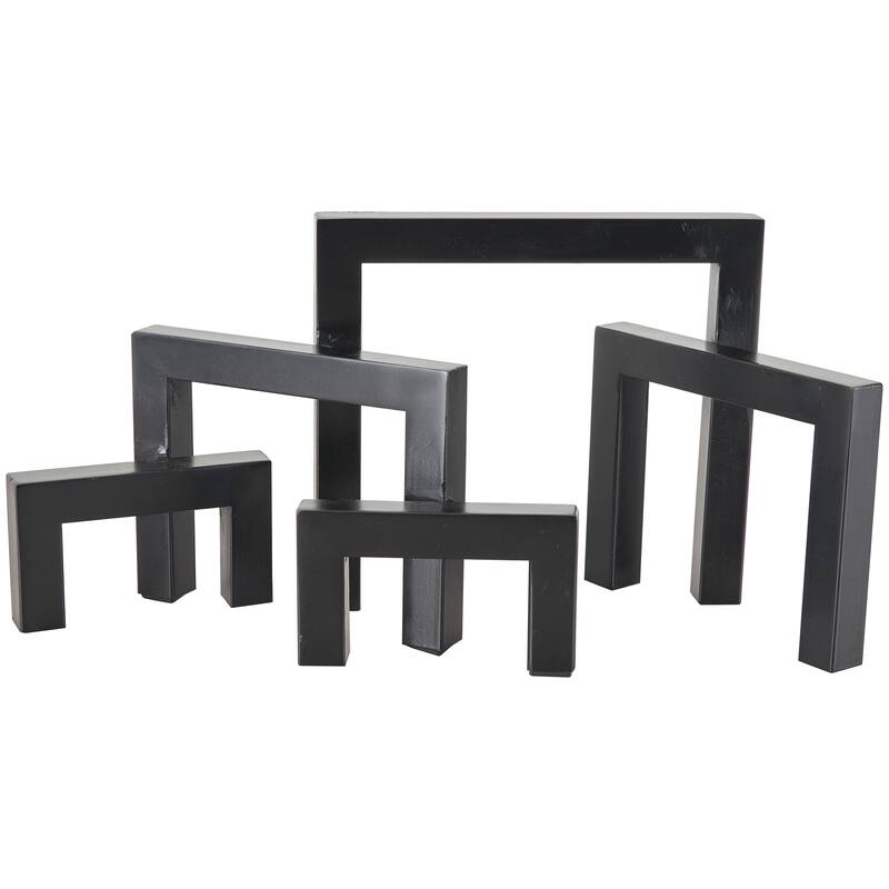 Gold or Black Metal Abstract Square Arched Geometric Sculpture