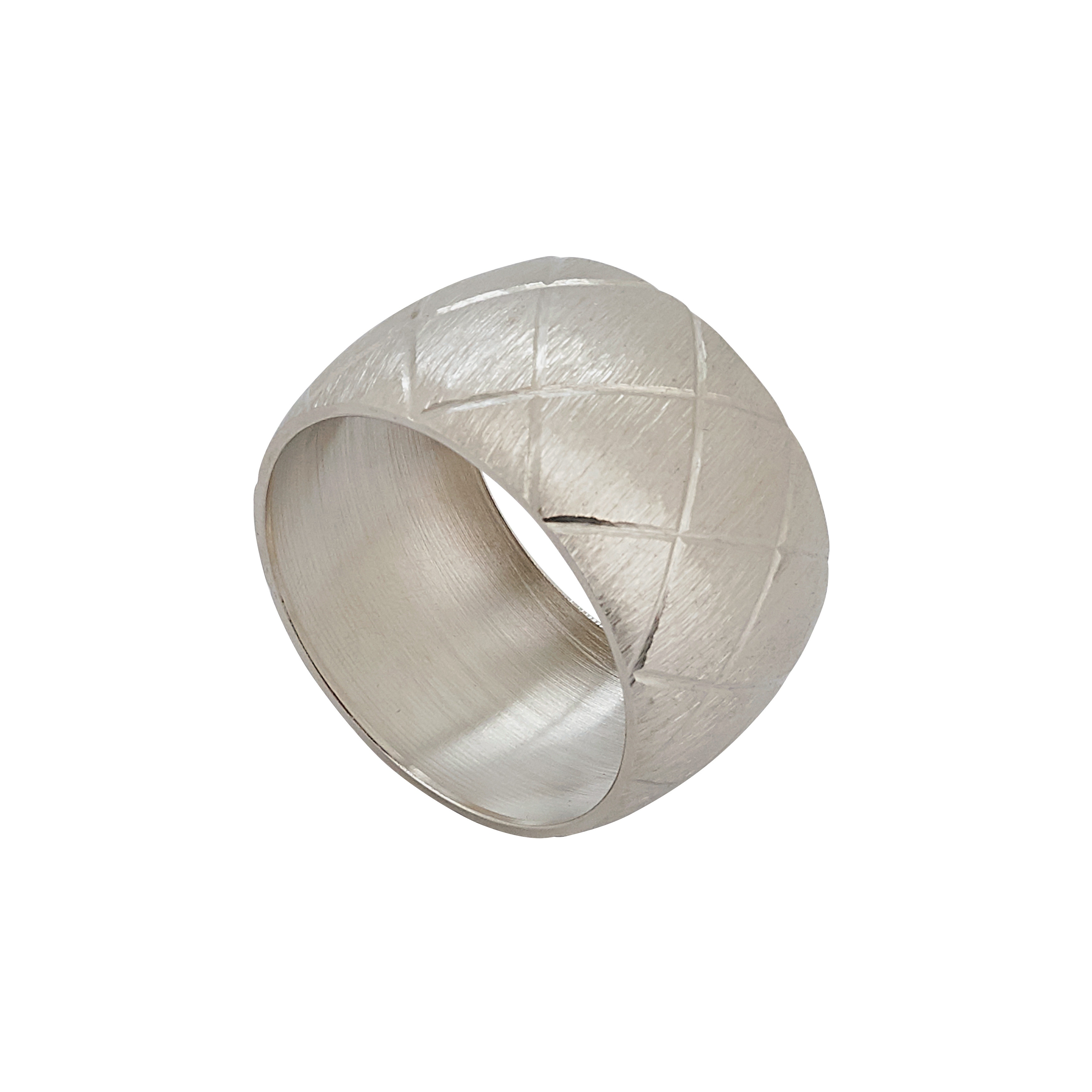 Metal Napkin Rings With Harlequin Design (Set of 4)