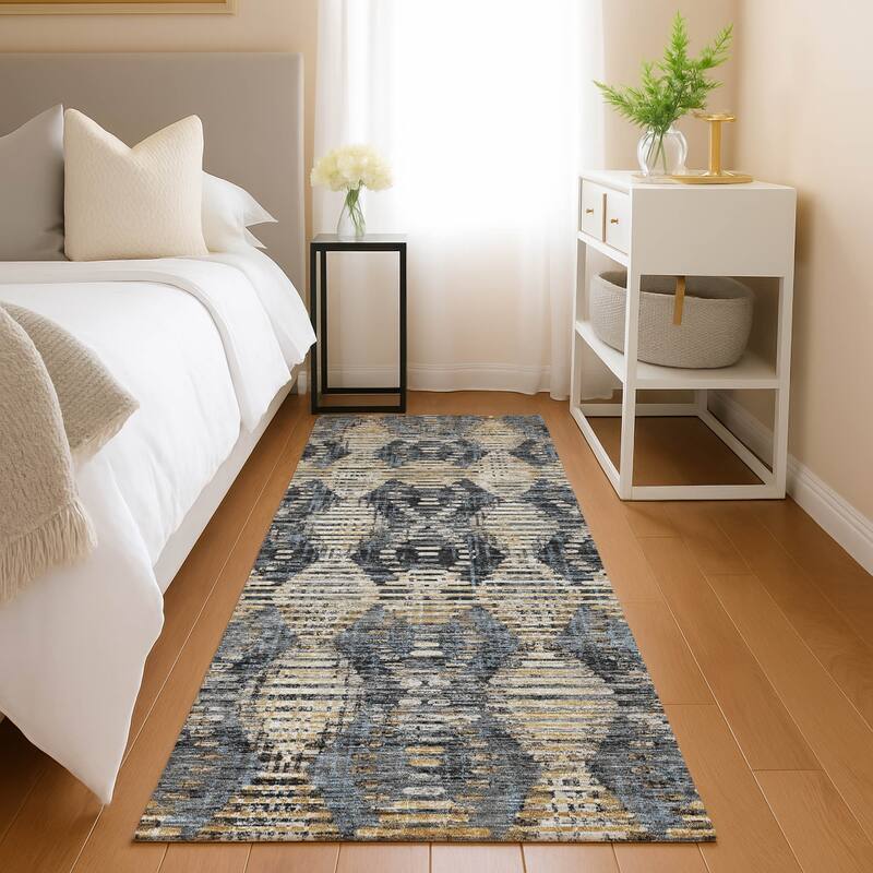 Machine Washable Indoor/ Outdoor Modern Ignacio Chantille Rug