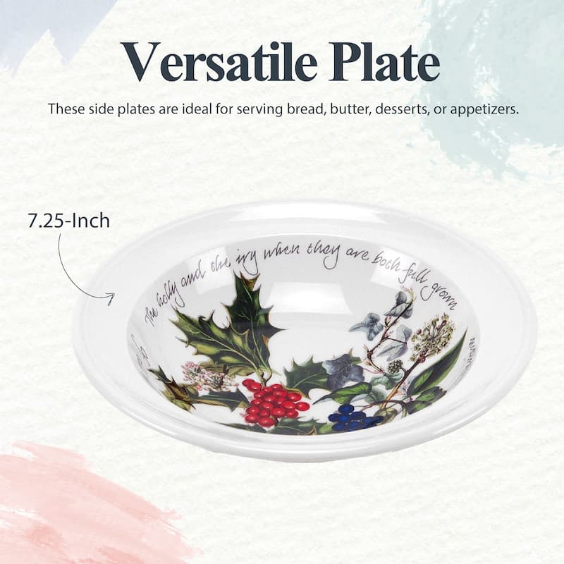 Portmeirion Christmas The Holly and Ivy Set of 6 Plates