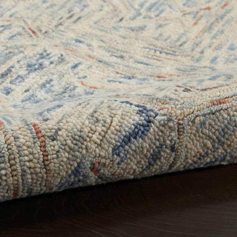 Nourison Linked Space Dyed Modern Hand Tufted Geometric Area Rug
