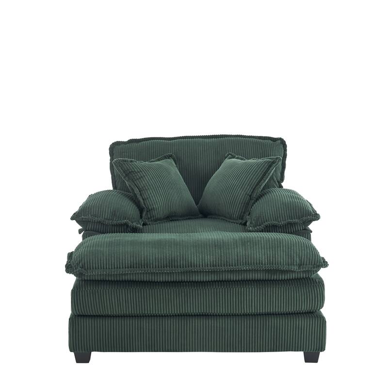 Corduroy Single Sofa With 2 Pillows